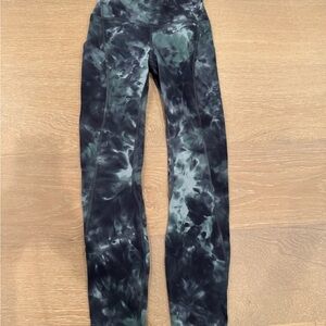 lululemon athletica Black and Green Tie-Dye Leggings